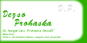 dezso prohaska business card